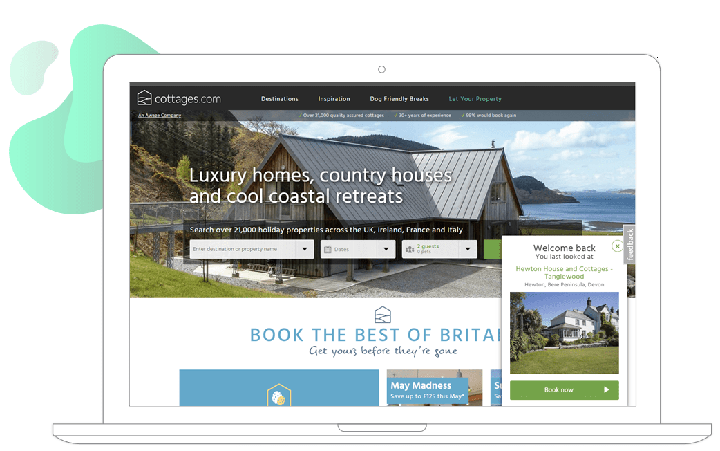 Cottages.com dynamic content example