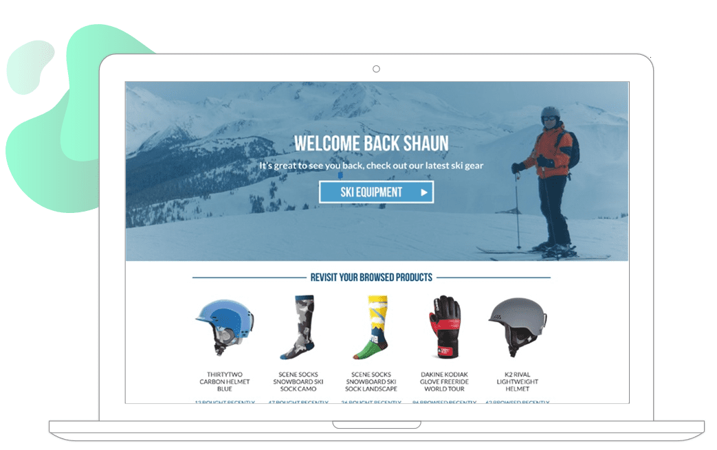 Homepage personalization example
