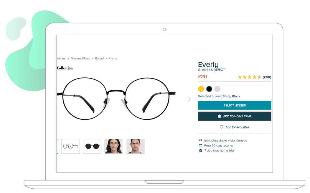 Glasses Direct ratings and reviews example
