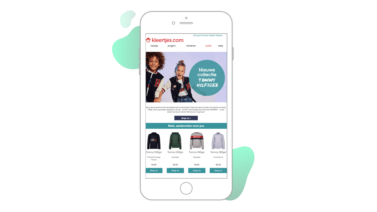 Kleertjes.com cart abandonment email example