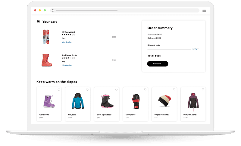 Weather-based product recommendations on checkout page