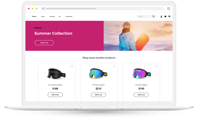 Weather-based product recommendations on homepage