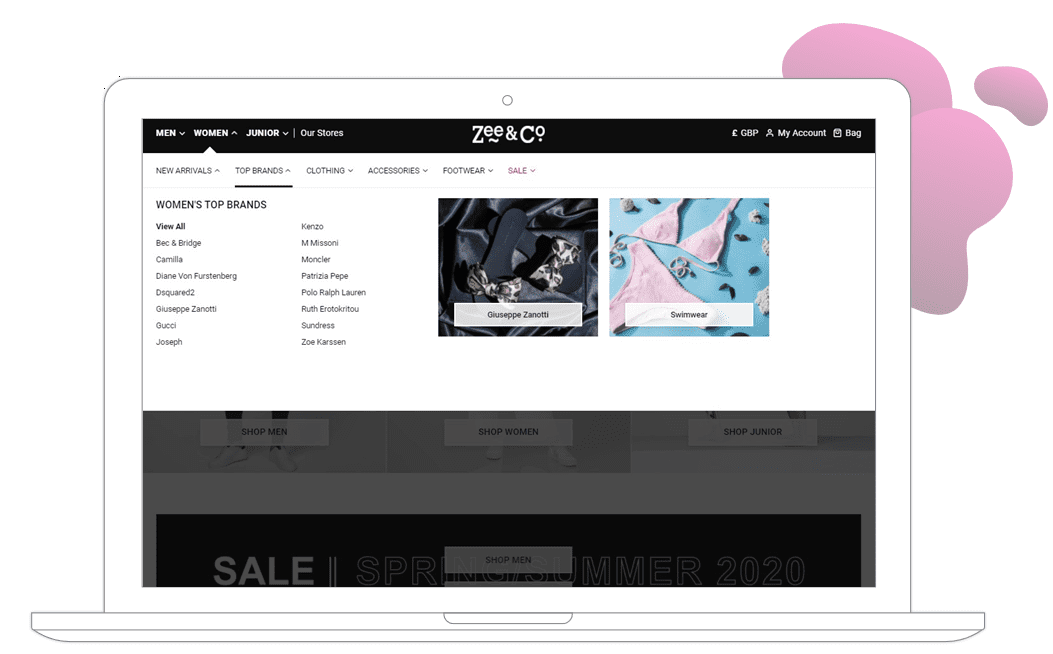 Zee & Co homepage personalization example