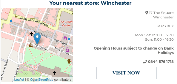 Nearest store location featured in email using geotageting