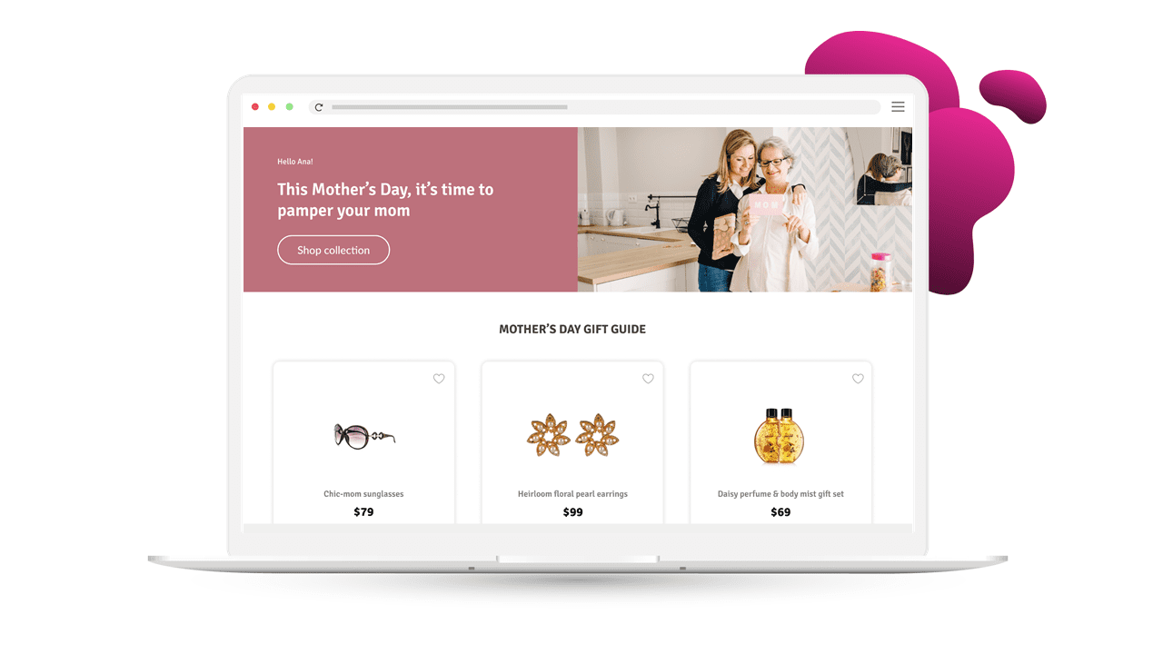 Mother's Day homepage experience