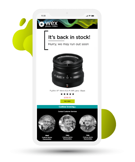 Wex Photo video back in stock email