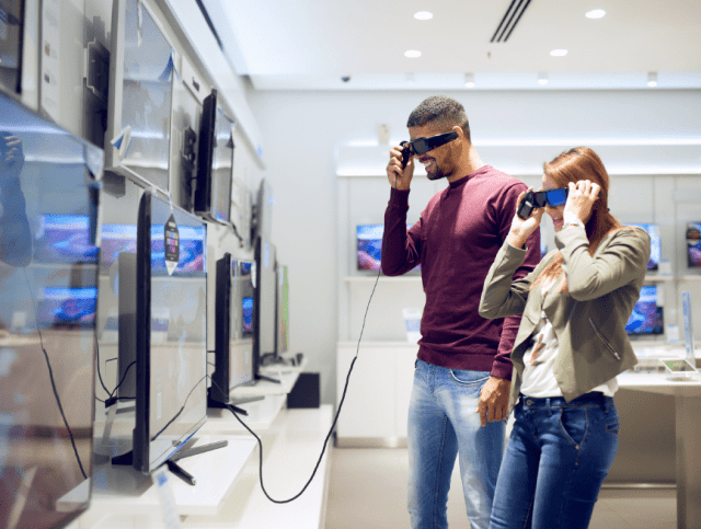 People using Virtual Reality Headsets