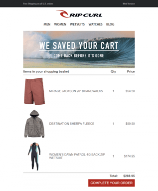cart abandonment email success story