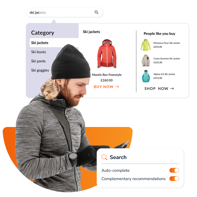Comprehensive ecommerce site search with AI recommendations