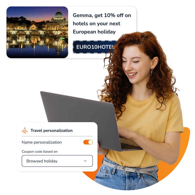 Show personalized coupons based on travel bookers' interests