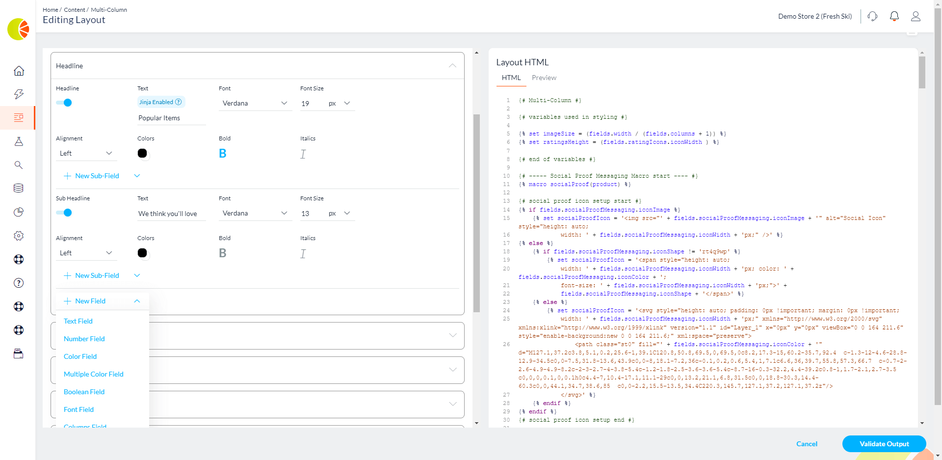 User-friendly fields in the Fresh Relevance platform