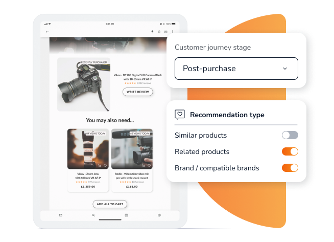 Related product recommendations help shoppers purchase other things that go with what they're planning on purchasing