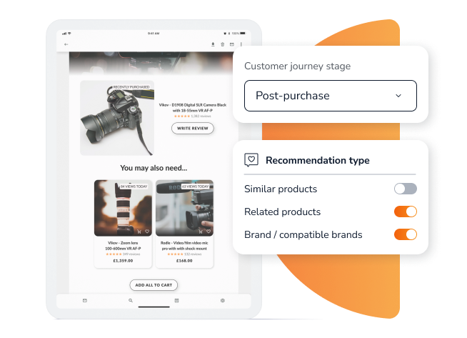 Related product recommendations help shoppers purchase other things that go with what they're planning on purchasing