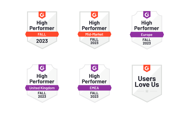 G2 badges for this quarter - a testament to our quality of service and incredible product