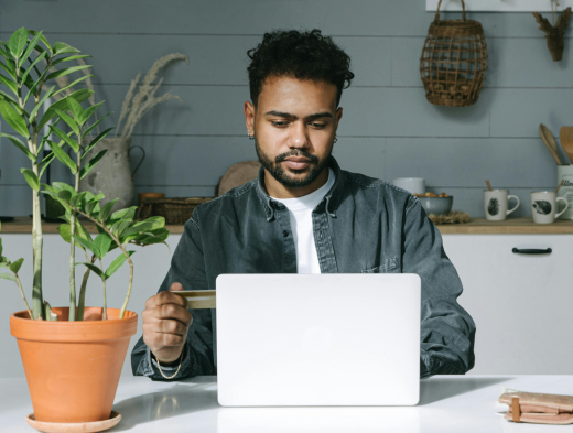 Man shopping online
